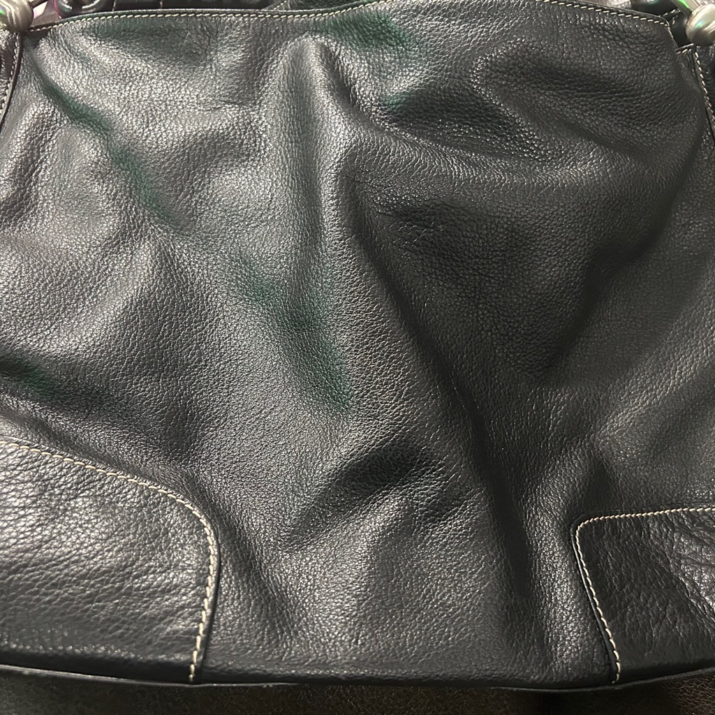 Celsius Black Genuine Leather Shoulder Bag